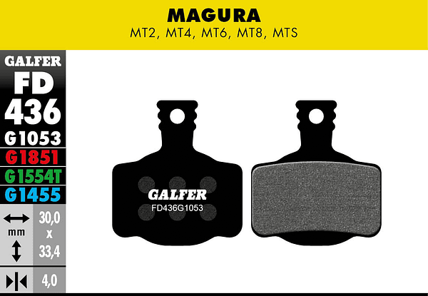 Pastilhas GALFER Magura MT2-4-6-8 FD436G1053 -STD