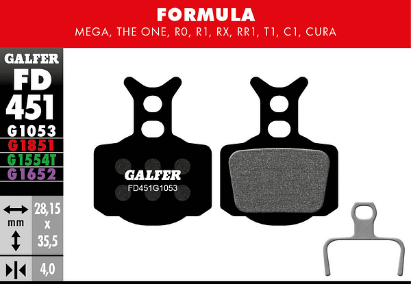 Pastilhas GALFER Formula R/ Mega FD451G1053 -STD