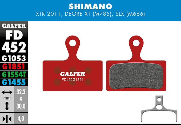 Brake Pads GALFER Shimano XTR/ XT/ SLX FD452G1851 -ADV