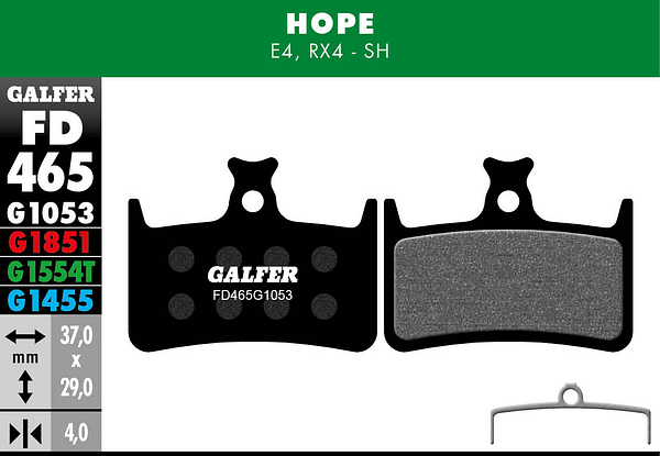 Pastilhas GALFER Hope E4 FD465G1053 -STD