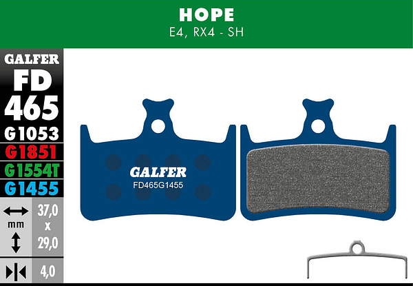 Pastilhas GALFER Hope RX4 FD465G1455 -ROAD