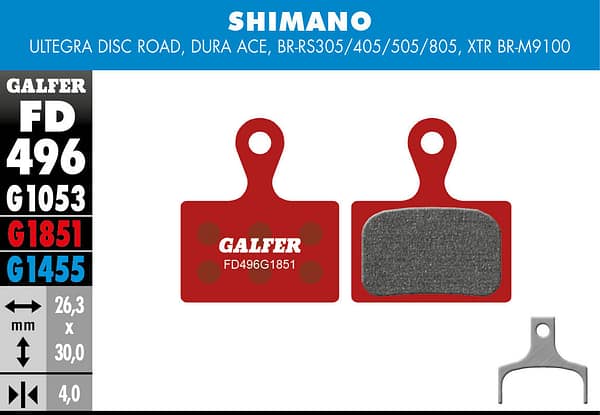 Pastillas GALFER Shimano Ultegra/ GRX/ XTR FD496G1851 -ADV