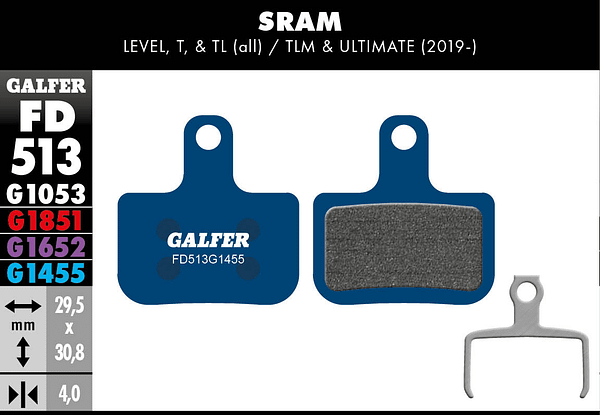 Brake Pads GALFER Sram Level/ T/ TL FD513G1455 -ROAD