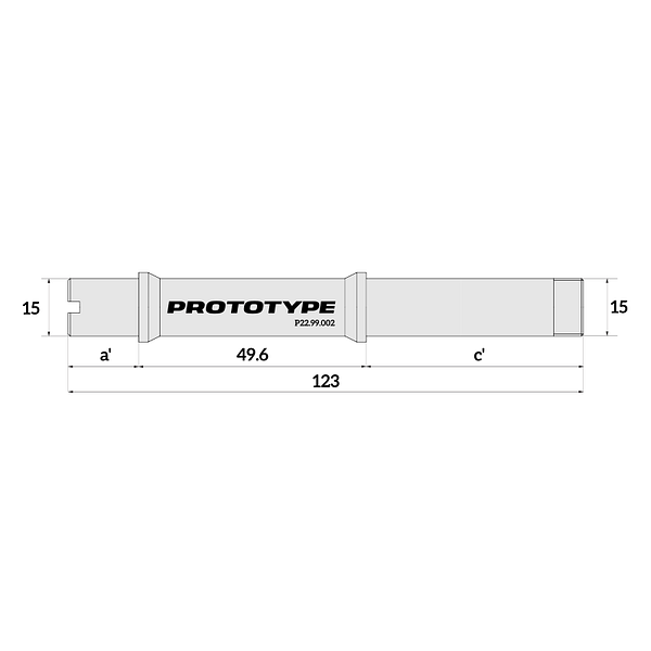 Axle PROTOTYPE Hub  T 135 (15 x 123 x 49.6) EVO 2.2 Ti End.