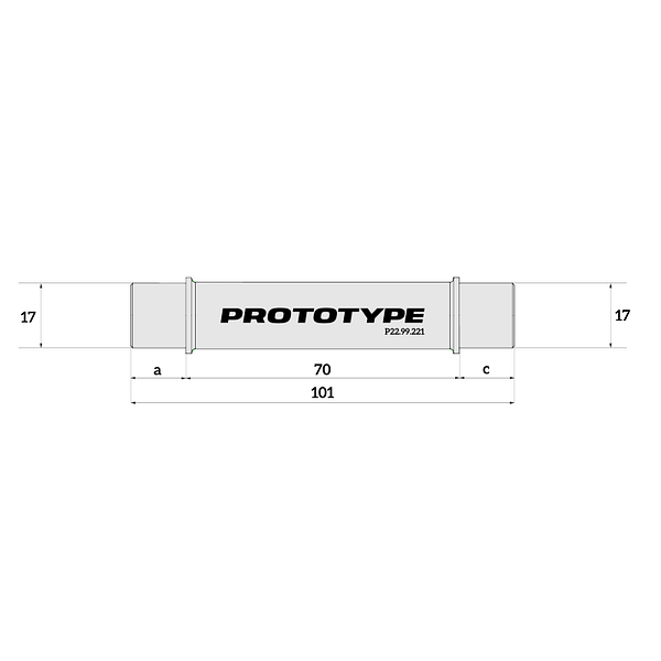 Eixo PROTOTYPE Cubo F - Conversão 100/110 (17 x 101 x 70)