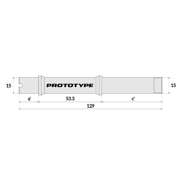 Eixo PROTOTYPE Cubo T - 135/142 (15 x 129 x 53.3)